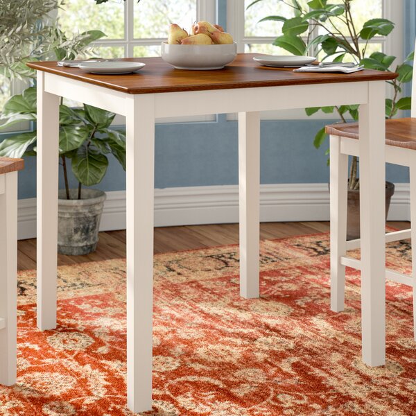Counter Height Rubberwood Solid Wood Dining Table 